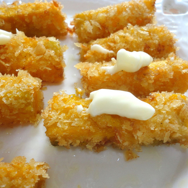 黄金南瓜条,酥脆美味,孩子们都超级爱吃