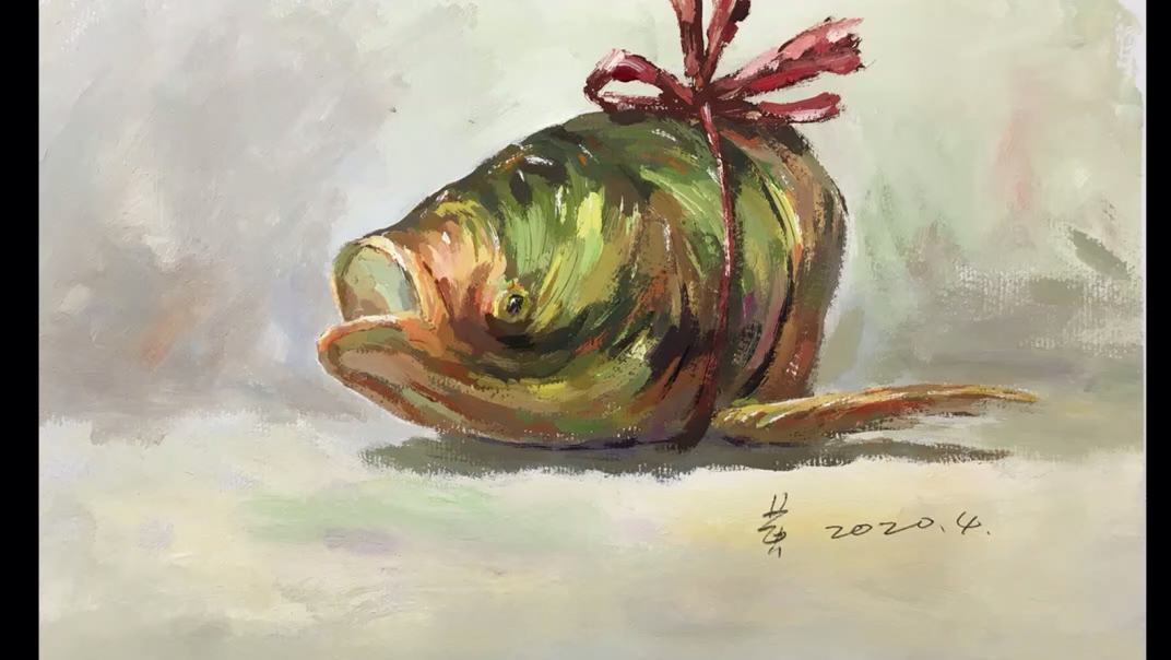 色彩水粉单体练习 画完了就想吃剁椒鱼头