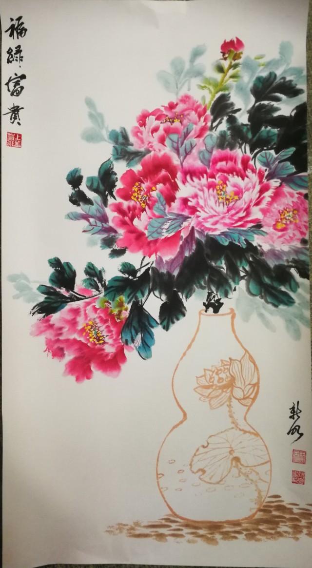 画家王新民牡丹作品欣赏