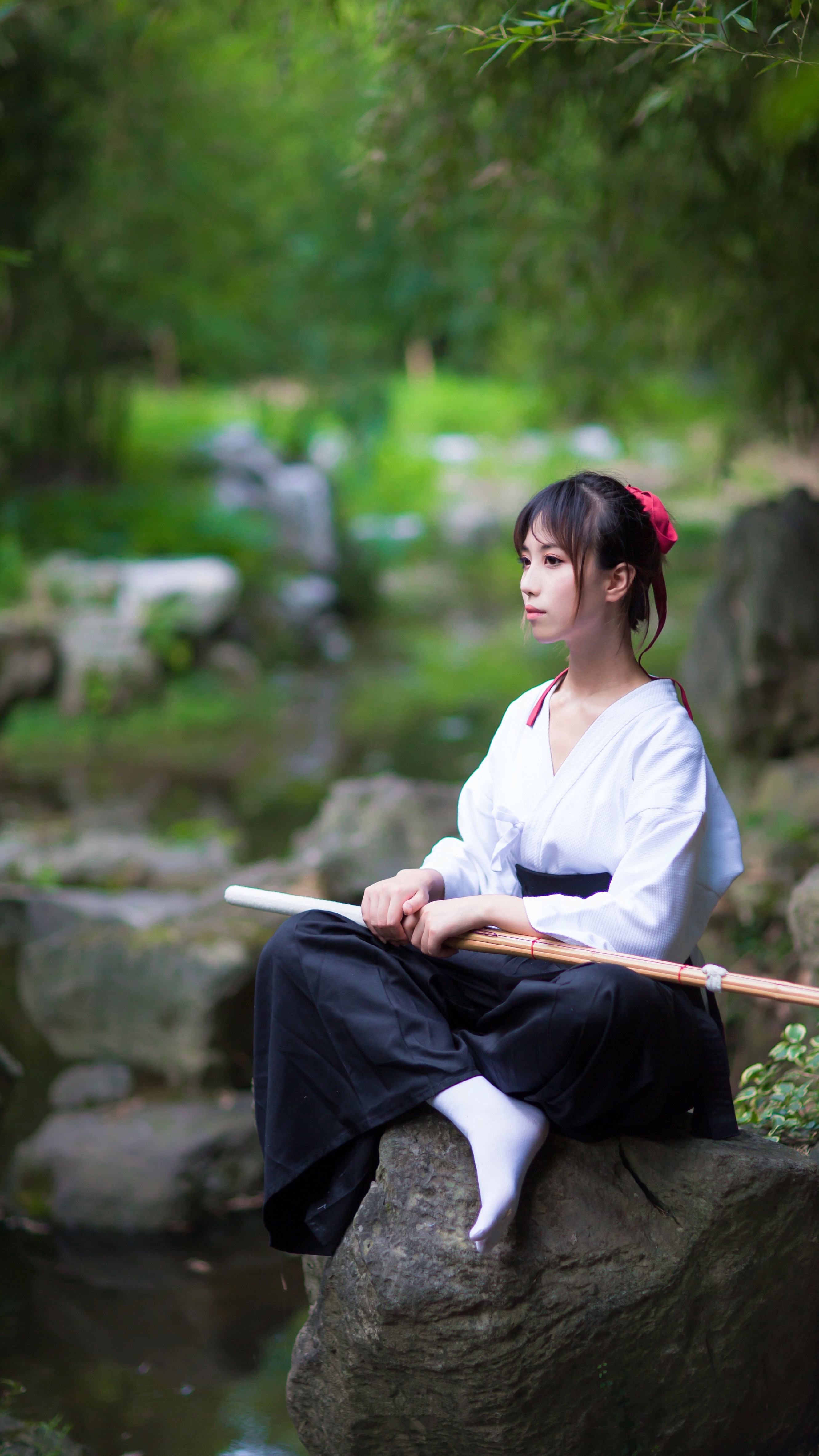 喜欢剑道的元气少女,目光炯炯英姿飒爽