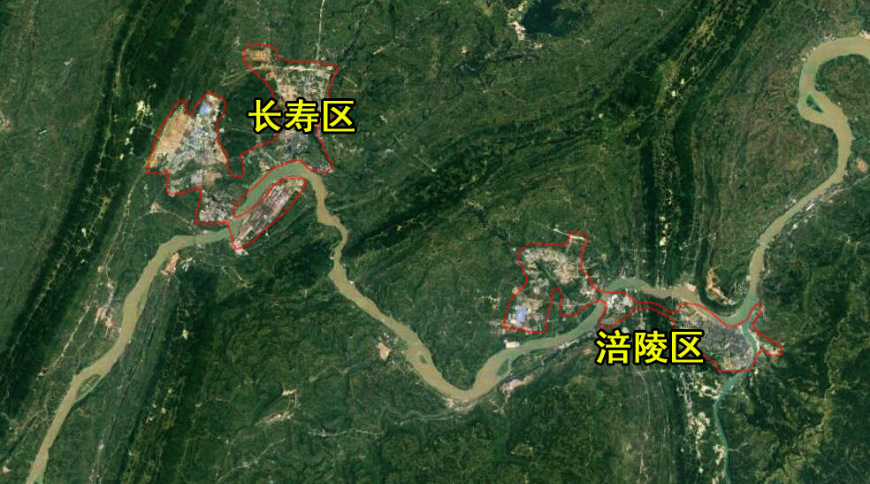 长寿湖卫星地图图片