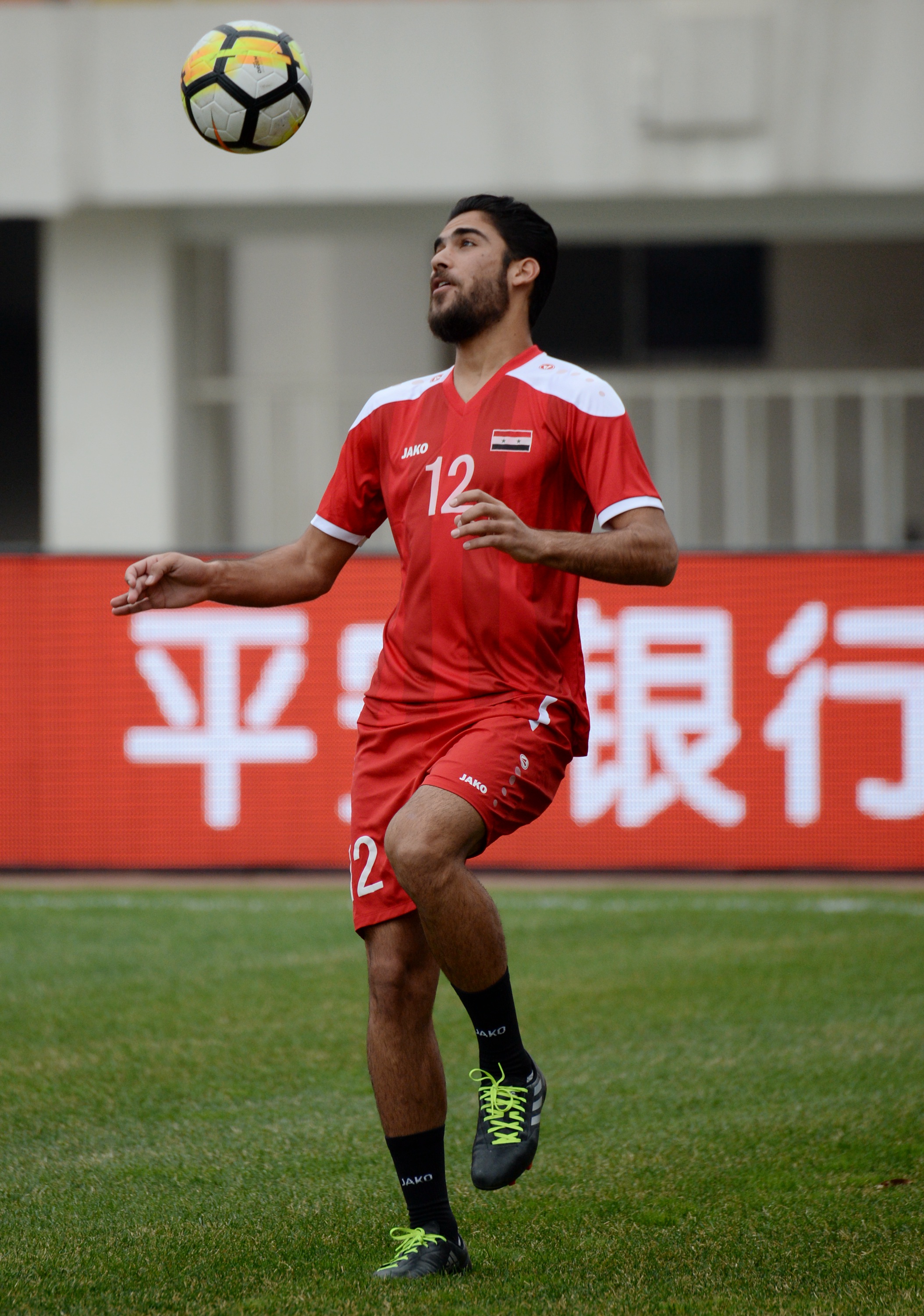 足球——叙利亚u23男足西安备战(2)