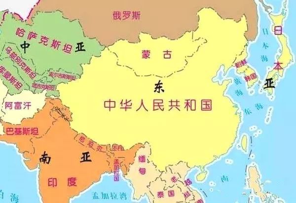 中国相邻国家地图高清图片