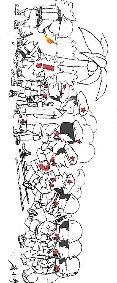 20年前画的一幅对越自卫反击战题材漫画
