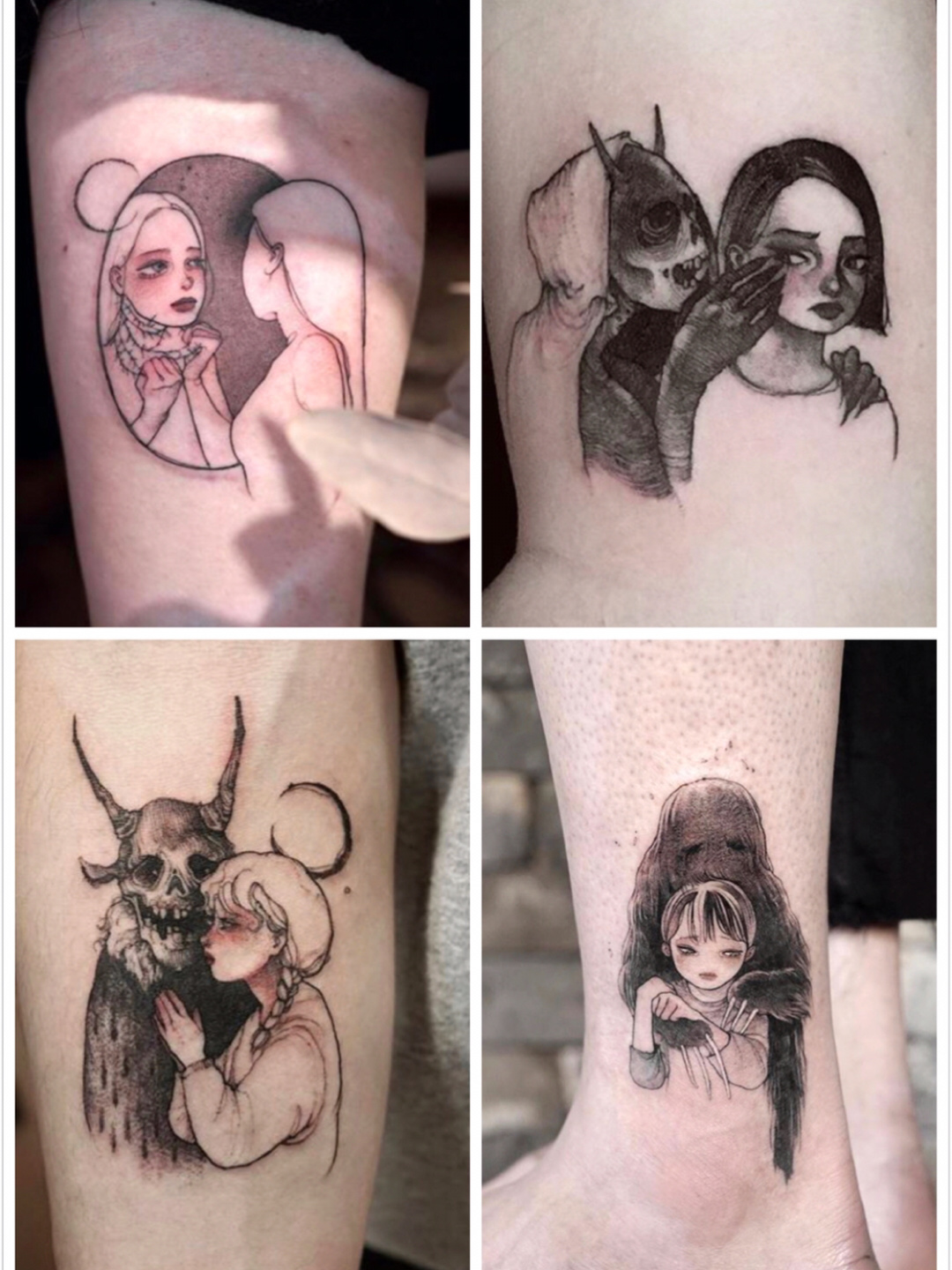 36款暗黑风女孩纹身图案,酷到没朋友