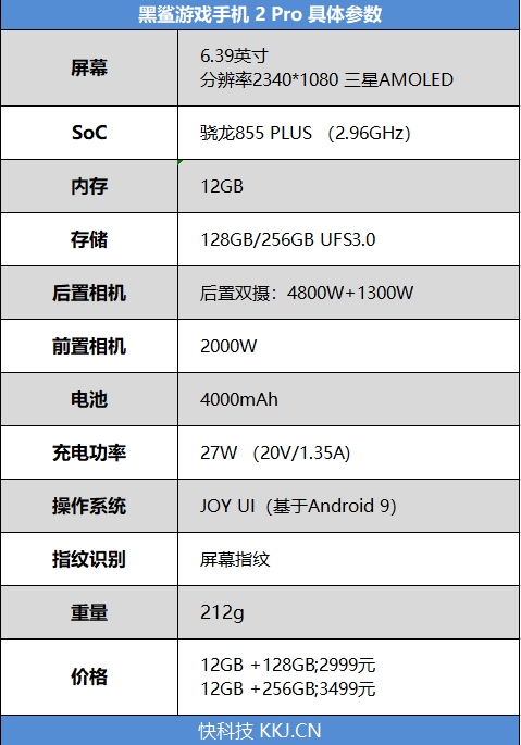 黑鲨2pro参数配置图片