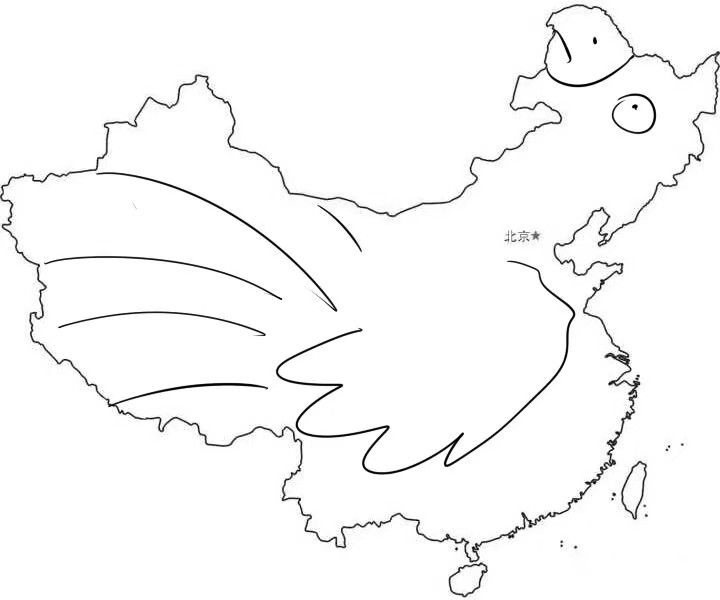 雄鸡地图简单图片