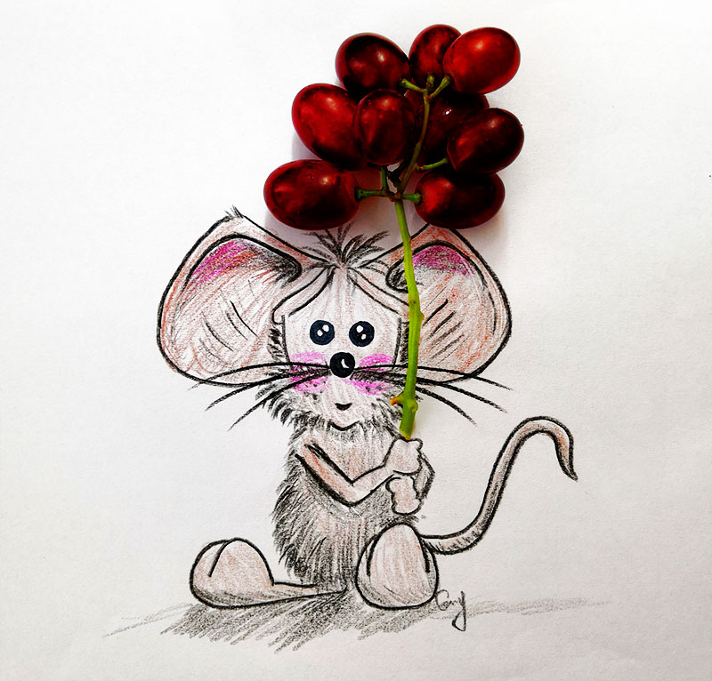 如何利用水果画出有趣的画