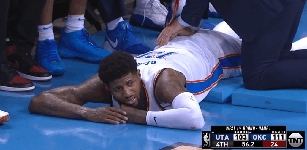 雷霆迎来坏消息!保罗乔治受伤成最大隐患,雷霆或将痛失好局