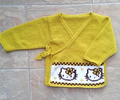 简单漂亮的婴儿斜襟毛衣套装编织,附详细教程