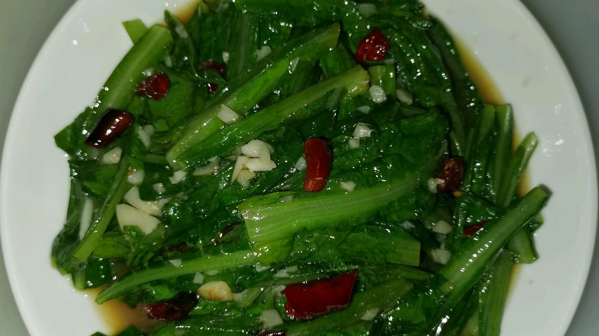 蒜蓉油麦菜,二分钟让你学会,蒜香四溢,颜色翠绿