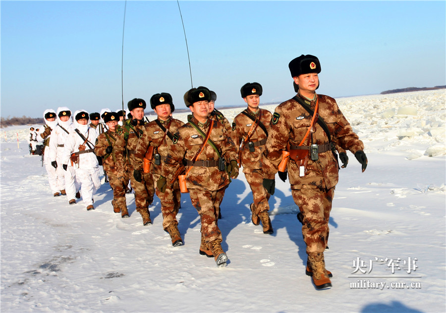 北疆黑河军分区官兵三九严冬挑战"寒将军"