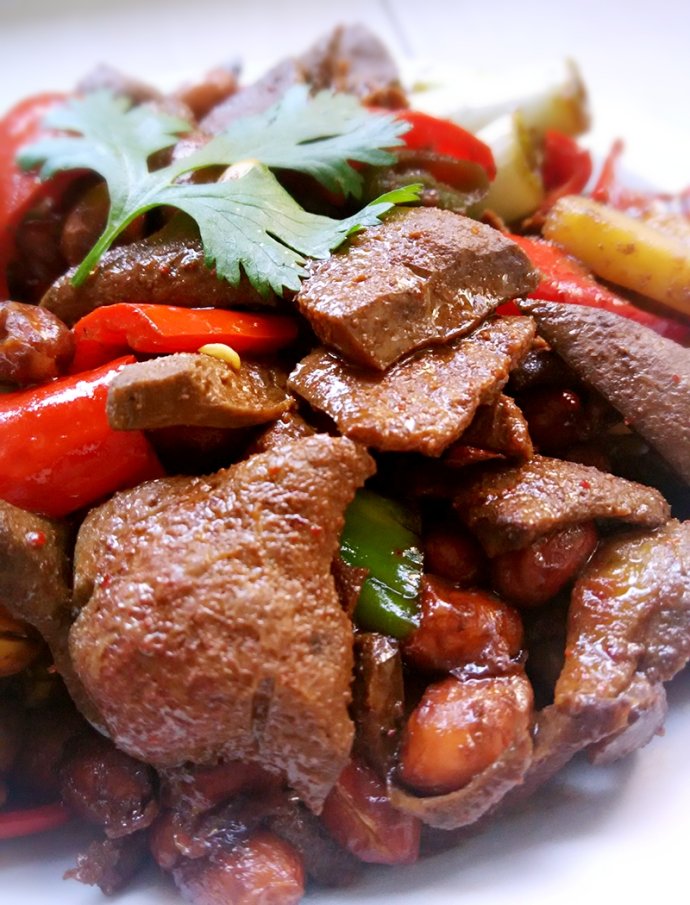 酱香味宫爆猪肝的做法,改善贫血提高免疫和补肝明目!