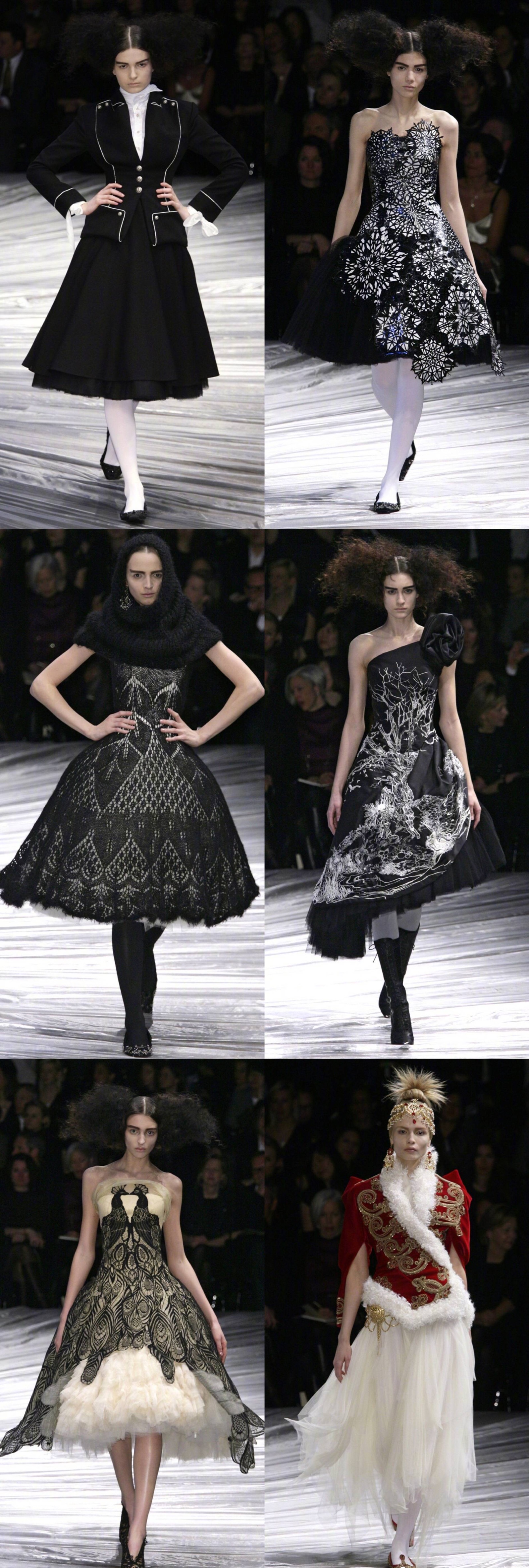 亚历山大·麦昆2008秋冬高定,维多利亚复古礼服,高级时装!