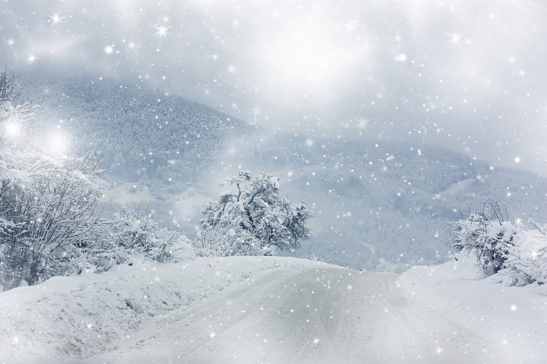 漫天飞雪图片 唯美图片