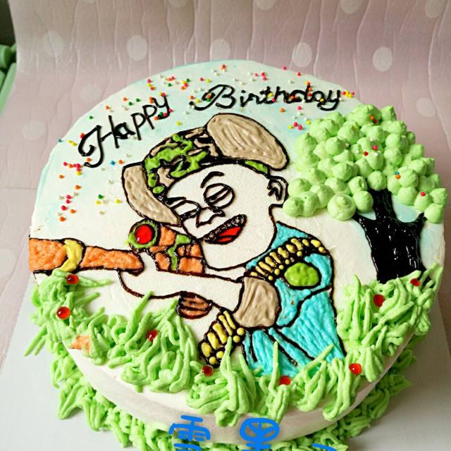 光头强生日蛋糕,呆萌可爱,一上桌就抢光了