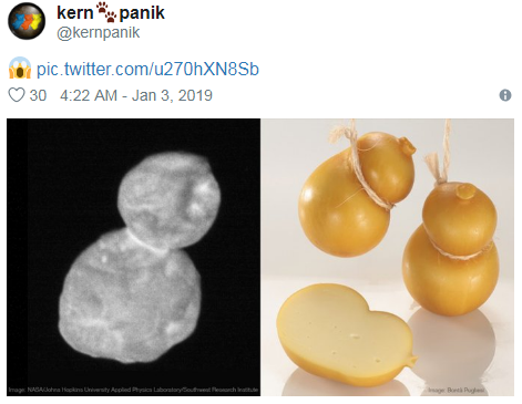 nasa公布ultima thule近照 引发网友p图狂欢