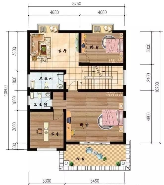 两款占地不足100平米的三层自建房,第一款开间6.6米