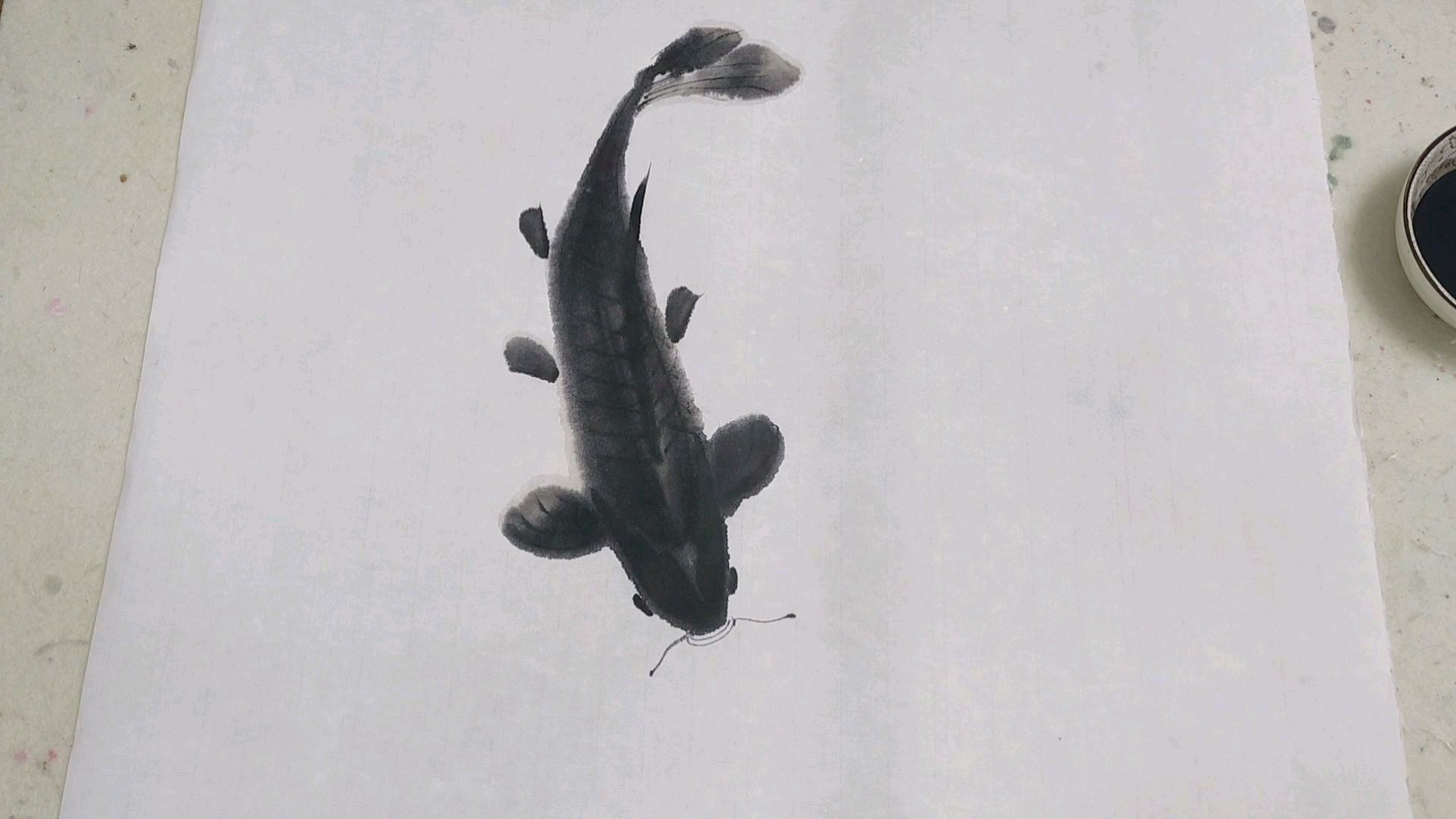 水墨鲤鱼的画法,只需2笔成形