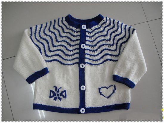 针织一款漂亮的宝宝圆领开衫毛衣,适合2岁以下,带图解教程