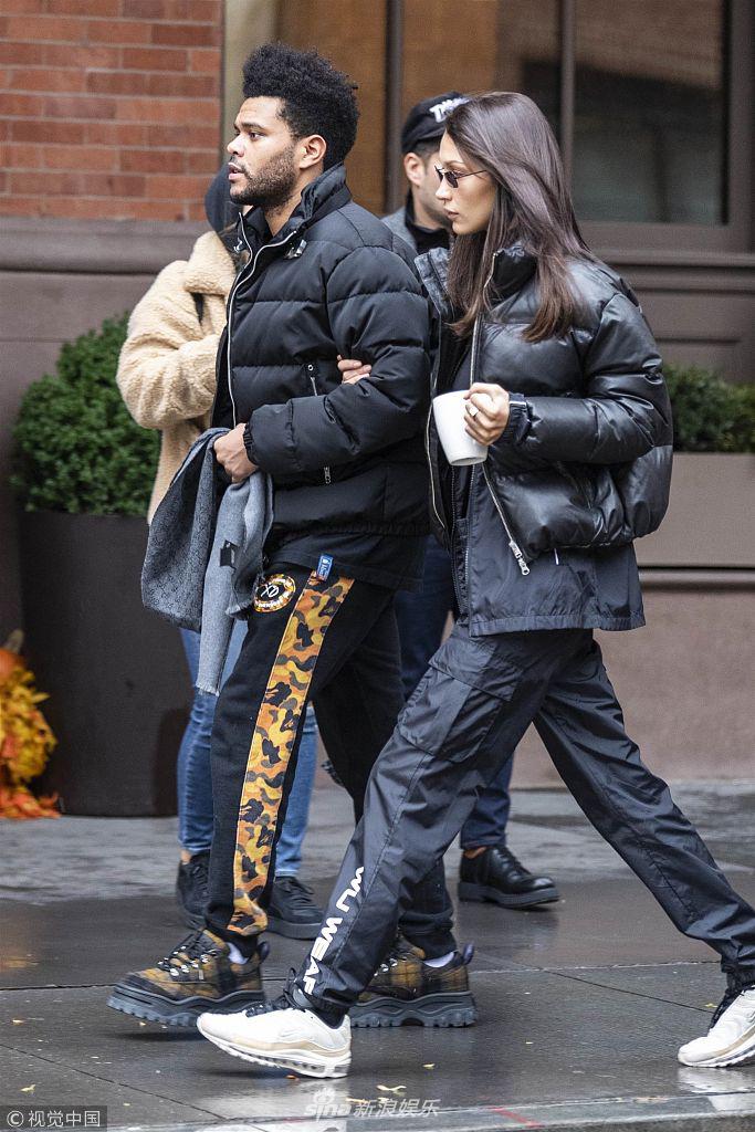 当地时间2018年11月5日,美国纽约,贝拉哈迪德(bella hadid)与男友威肯