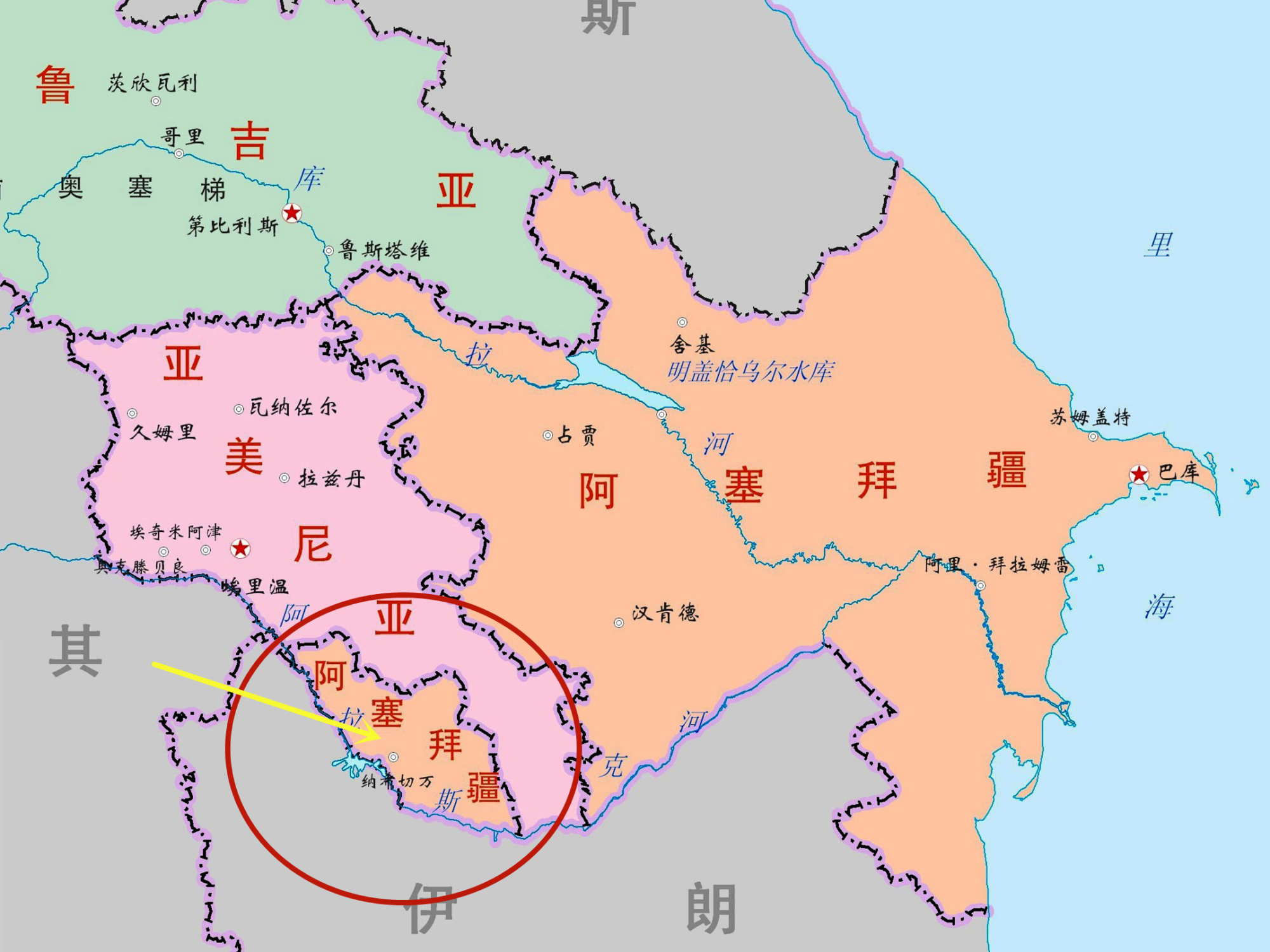 阿塞拜疆地图位置图片