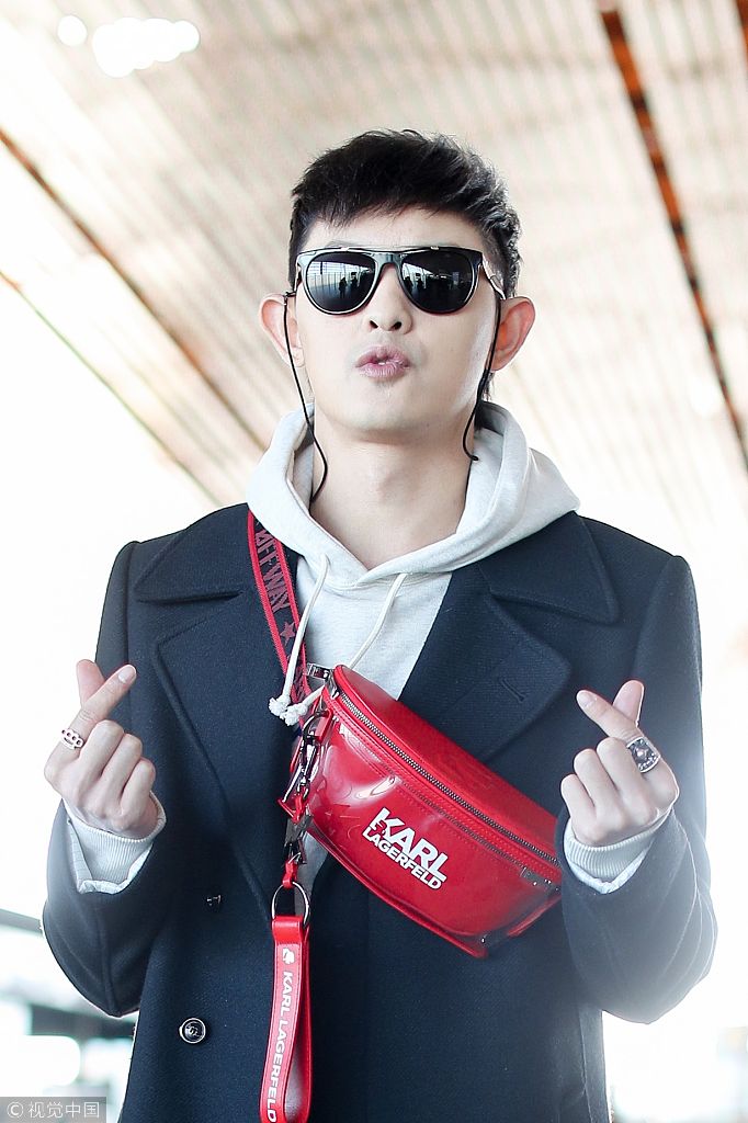 2018年12月6日,北京,敖犬现身机场.	 图片来源:alo/视觉中国