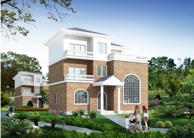 两款精致美观的三层大别墅,140平米的占地很大气