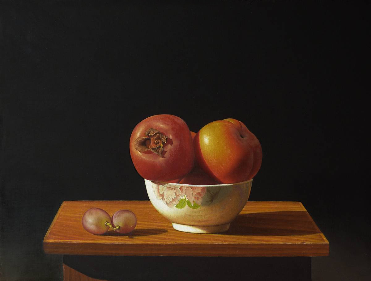 写实油画的静谧之美——叶卫国水果作品欣赏