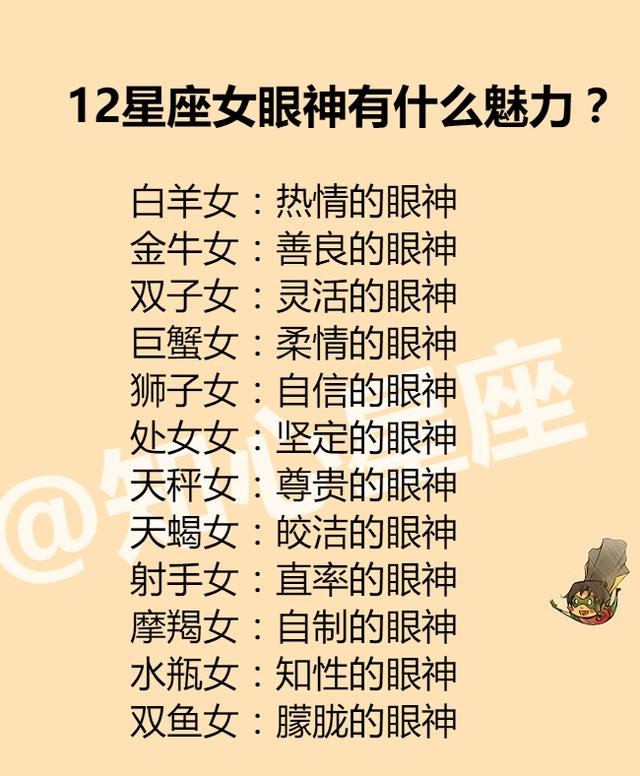 12星座女眼神有什么魅力?