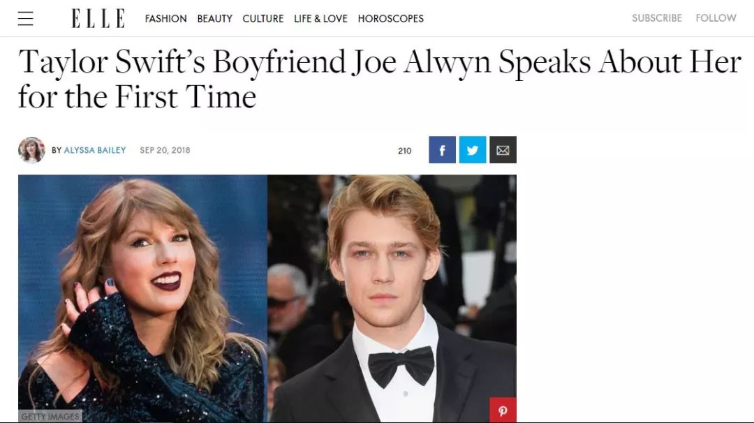 joe alwyn|脚爱闻首次在访谈中提起女友霉霉!