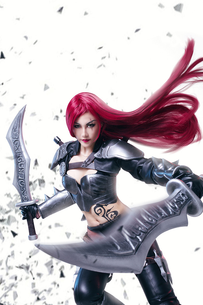 英雄联盟cos,漂亮的不祥之刃卡特琳娜