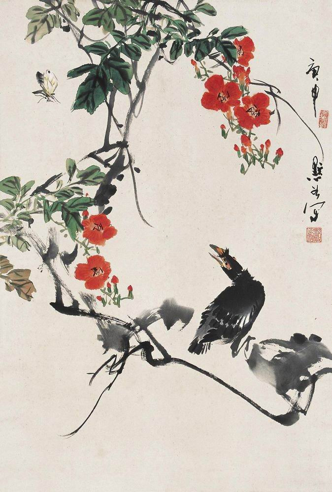 1956年,拜著名花鳥畫家王雪濤先生為師,從事寫意花鳥畫學習研究創作.