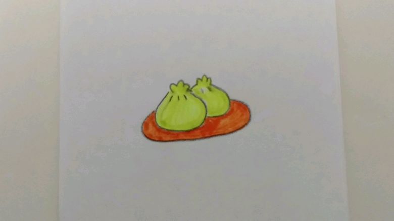 好吃的肉包子 简单的儿童简笔画教程大全 幼儿美术启蒙 食物