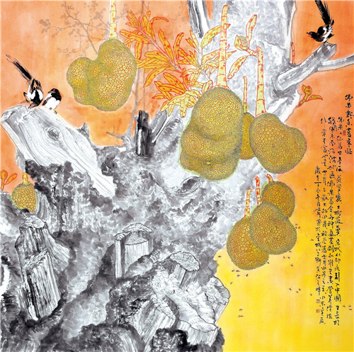 佛果飘香,香得益彰:王旭升菠萝蜜作品欣赏