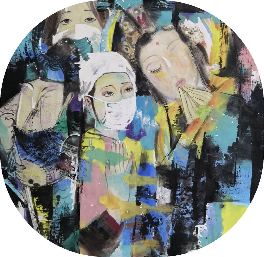战"疫"丛莲—彩墨速记-抗疫纪实人物画作品展