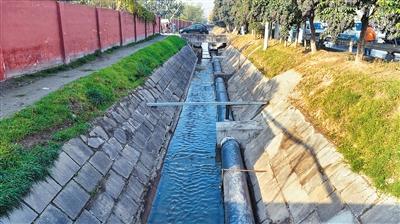 记者探访沣三干渠临时截污管道工程 截污纳管初见效果