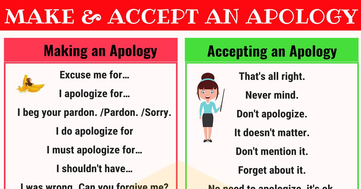 how to make and accept an apology in english 如何用英語表達和