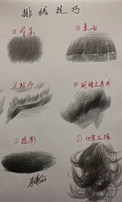 素描调子排线15种图片图片