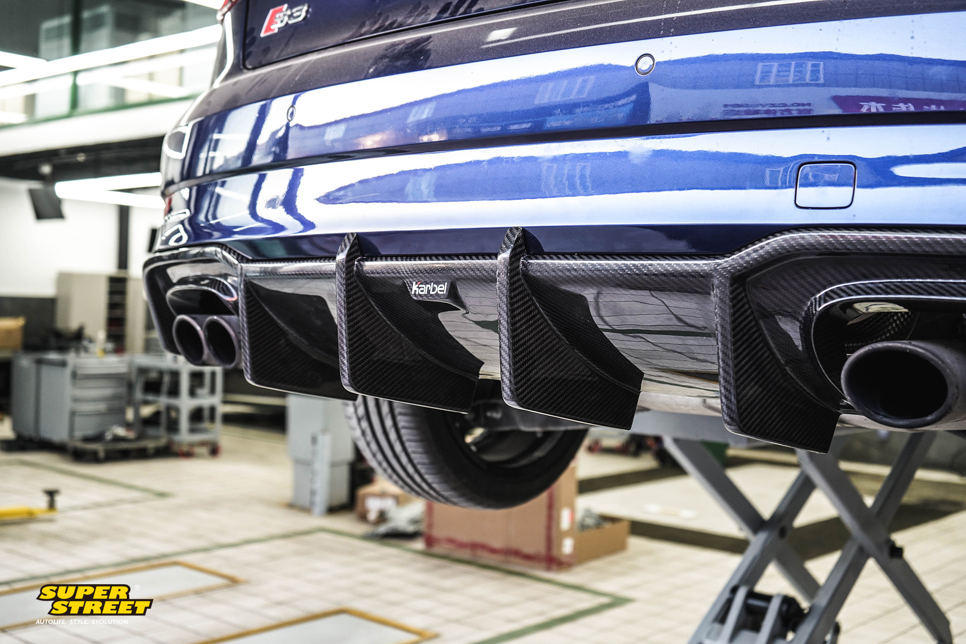superstreet改装日记 奥迪s3改装卡布尔karbel碳纤维后唇