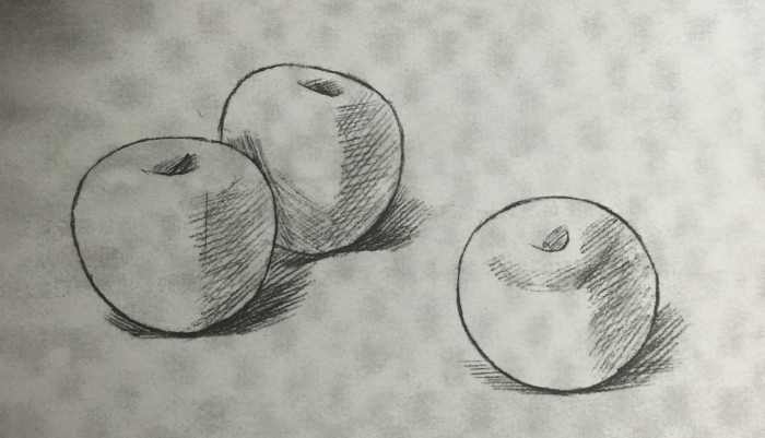 3个苹果静物组合写生 绘画必备