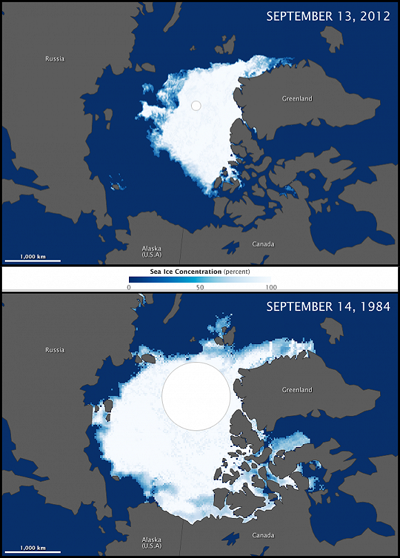 北极冰川变化图图片