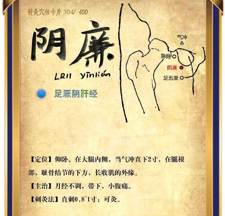 阴廉穴——通治女人病,温灸治宫寒!