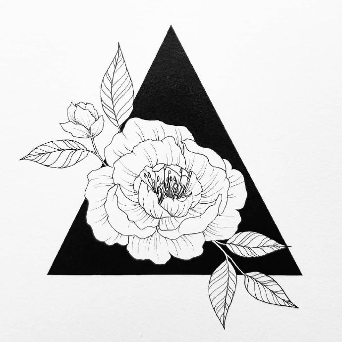 创意花卉黑白线稿图片,一支笔也能画出来的创意线稿花卉,可收藏