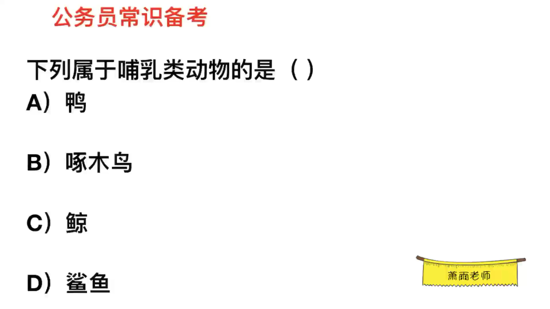 公务员常识,鲨鱼属于哺乳动物吗