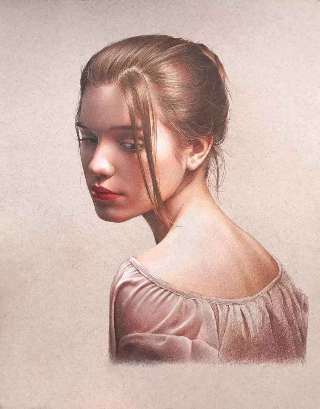 彩铅美女教程│《回眸》