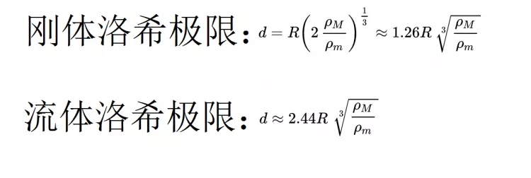 洛希极限公式图片