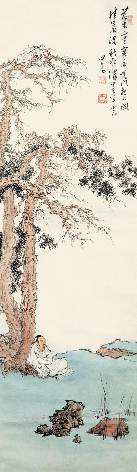 "南张北溥—溥心畬花鸟人物画欣赏