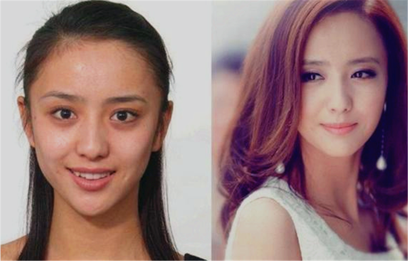 佟丽娅天生的瓜子脸,根本不用整.一副邻家小妹的样子.