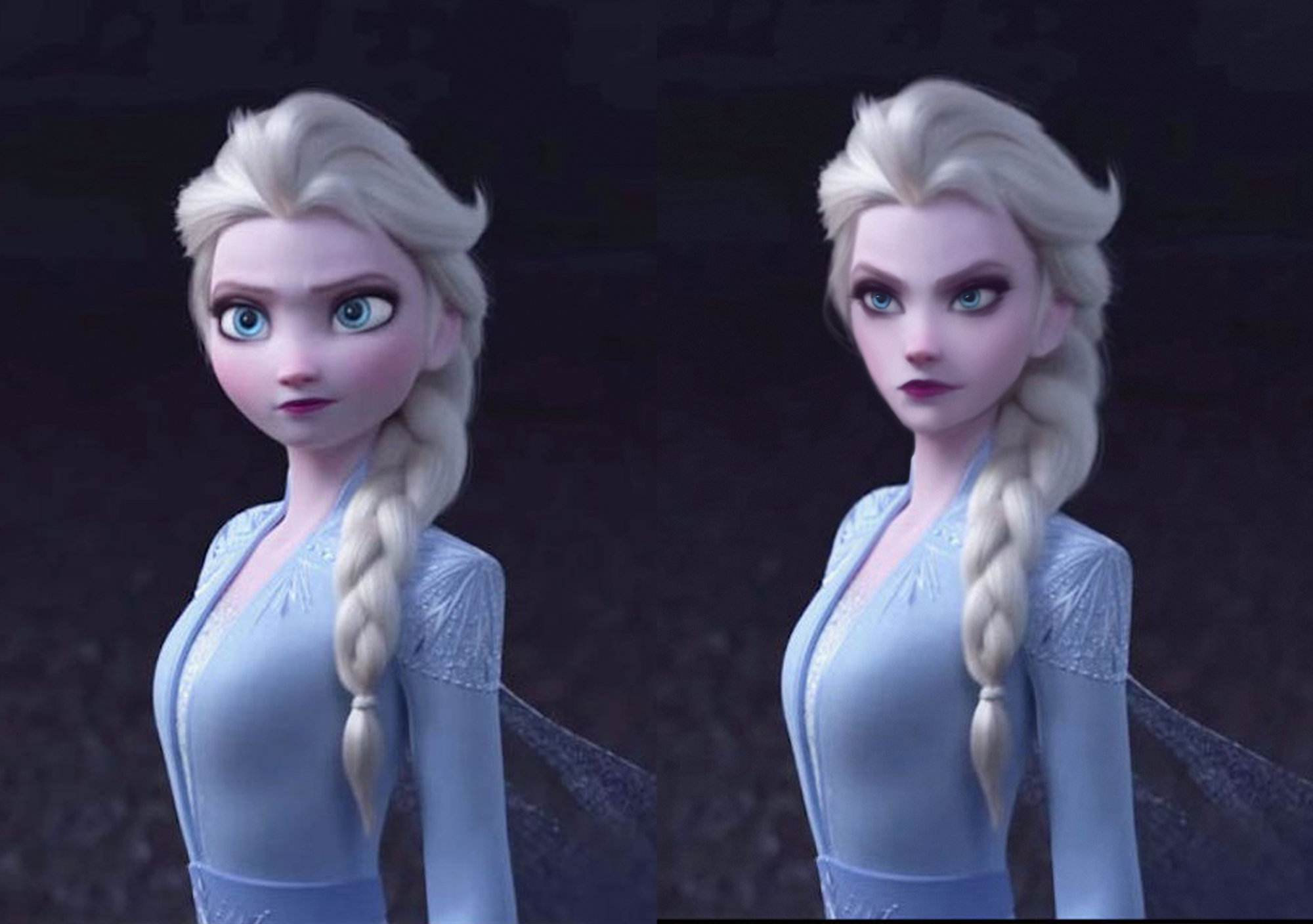 冰雪奇缘2:艾莎女王有多美?去掉美颜后,朴素感觉也很赞